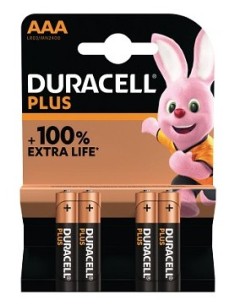 Duracell Pila Alcalina Plus Power LR3 AAA Pack-4