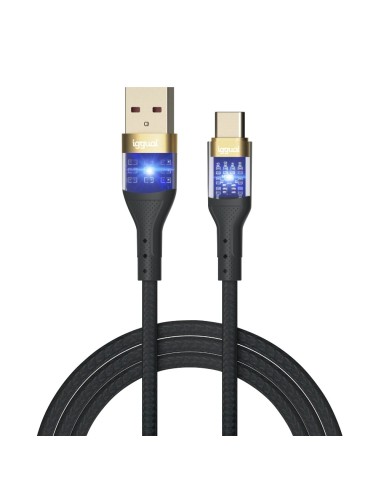 iggual Cable USB-A a tipo C 3A 100 cm trenzado LED