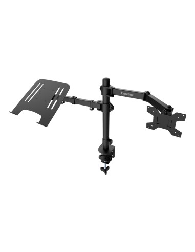 COOLBOX Soporte Monitor+Portátil Monobrazo Acero
