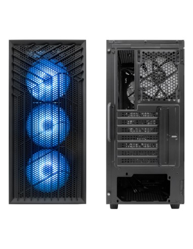 CAJA ATX COOLBOX GAMING GA300B GRIDLINE BLACK SIN FUENTE CRISTAL TEMPLADO ARGB