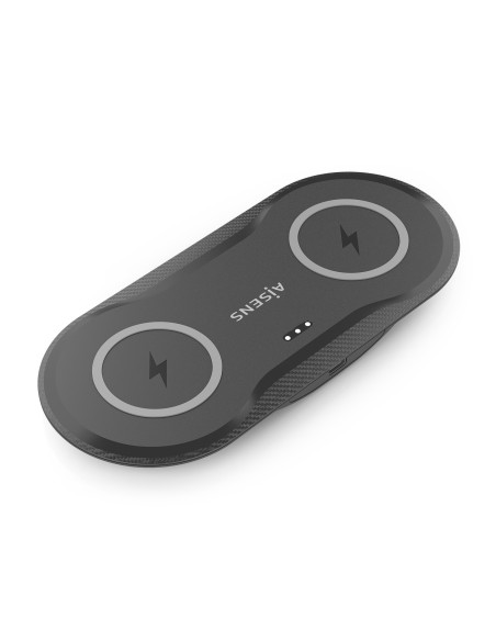 AISENS CARGADOR INALAMBRICO DOBLE ASCH-15W2WC060-BK  15W  NEGRO