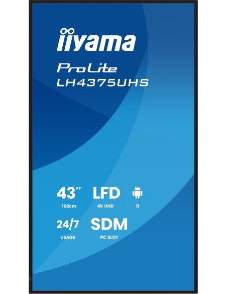 IIYAMA MONITOR LH4375UHS-B2AG 43 NEGROHDMI   DVI   8MS   VESA