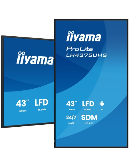 IIYAMA MONITOR LH4375UHS-B2AG 43 NEGROHDMI   DVI   8MS   VESA