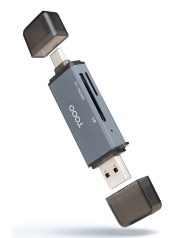 Tooq TQR-3001G Lector USB3.0 (USB-C+USB-A) SD TF