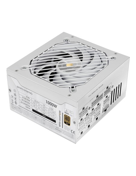 MARS GAMING FUENTE DE ALIMENTACION MPB1000PSI 1000W 80 PLUS GOLD BLANCAVENTILADOR 14CM
