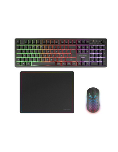 MARS GAMING TECLADO MCPWX + RATON OPTICO + ALFOMBRILLA NEGRO