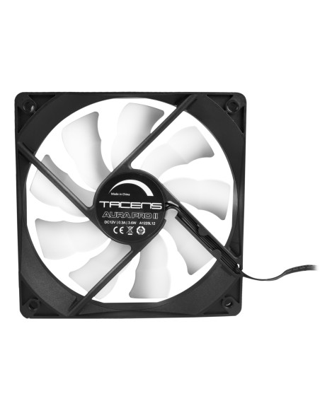 Tacens AURA PRO II 8cm Carcasa del ordenador Ventilador Negro, Blanco