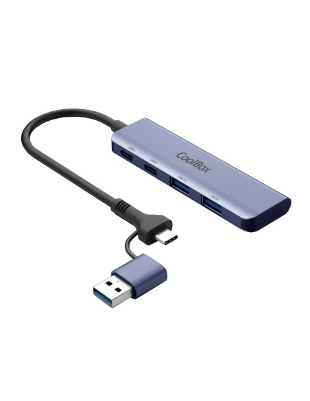 Coolbox HUB4 Lite USB-C A 4 Puertos Aluminio