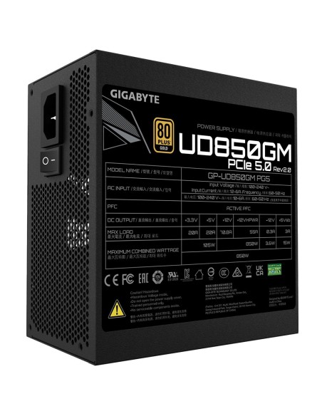 FUENTE ALIMENTACION GIGABYTE GP-UD850GM PG5 V2 850W 80+ GOLD