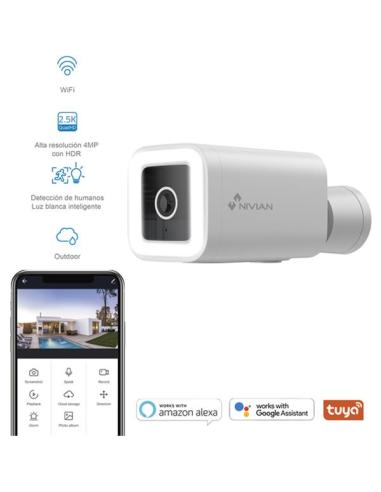 CAMARA VIGILANCIA NIVIAN EXTERIOR WIFI / COMPATIBLE ONVIF / 2.5K / DIA-NOCTURNA / MICROFONO - ALTAVOZ / DETECCION PRESENCIA / MI