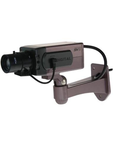 CAMARA FALSA SEGURIDAD DUMMY SIMULADA NIVIAN / PILAS 2XAA / SOPORTE INCLUIDO / LED ROJO PARPADEANTE / CS140