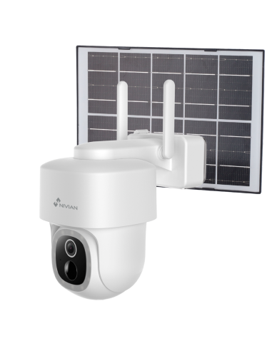 CAMARA VIGILANCIA NIVIAN EXTERIOR MOTORIZADA SOLAR WIFI / 2K / DIA-NOCTURNA / DETECCION PRESENCIA / MICROSD HASTA 256GB / BATERI