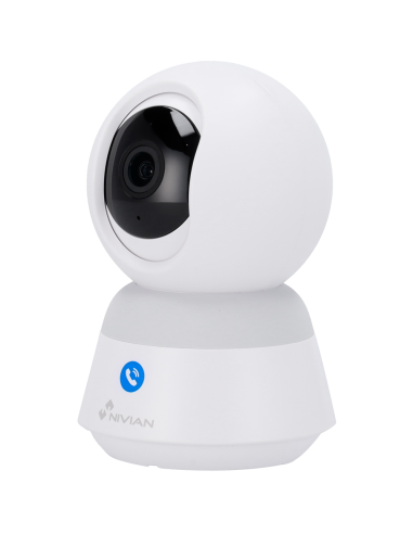 CAMARA VIGILANCIA NIVIAN INTERIOR MOTORIZADA WIFI / BOTON LLAMADA / COMPATIBLE TUYA SMART - GOOGLE ASSISTANT - ALEXA / 2.5K / 4M