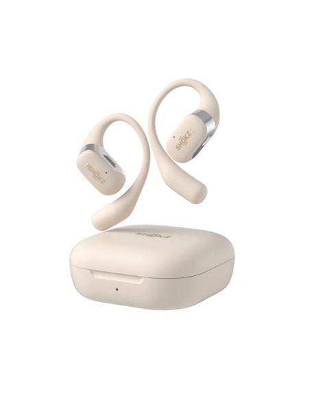 AURICULARES DEPORTIVOS SHOKZ OPENFIT BEIGE   CONDUCCION OSEA   BLUETOOTH 5.2   7 HORAS AUTONOMIA   28 HORAS CON EL ESTUCHE DE CA