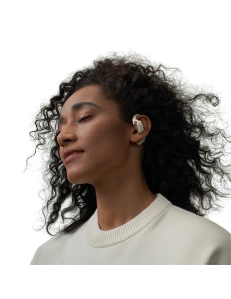 AURICULARES DEPORTIVOS SHOKZ OPENFIT BEIGE   CONDUCCION OSEA   BLUETOOTH 5.2   7 HORAS AUTONOMIA   28 HORAS CON EL ESTUCHE DE CA
