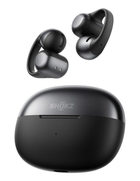 AURICULAR SHOKZ OPENDOTS ONE BLACK   DISEÑO TWS OPEN-EAR CON CLIP   HASTA 40 HORAS   LIGEROS   SONIDO RICO Y ENVOLVENTE + MODO D