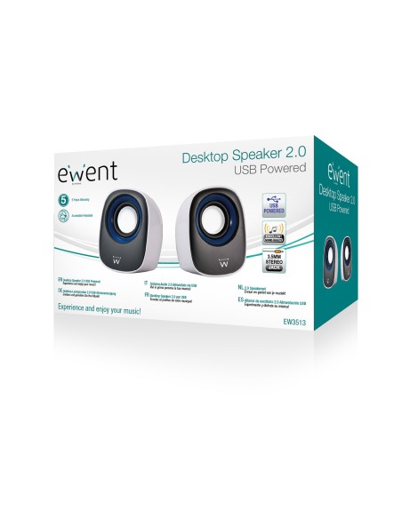 ALTAVOZ EWENT ESCRITORIO 2.0 USB   NEGRO-BLANCO   EW3513