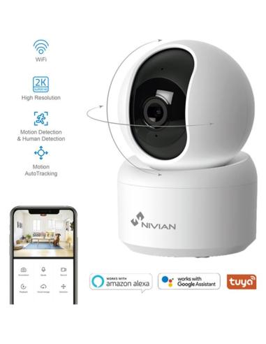 CAMARA VIGILANCIA NIVIAN INTERIOR MOTORIZADA WIFI / COMPATIBLE ONVIF / 2K / DIA-NOCTURNA / MICROFONO - ALTAVOZ / DETECCION PRESE