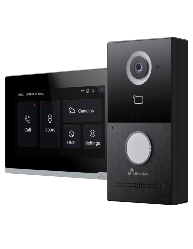 KIT VIDEOPORTERO IP WIFI NIVIAN DE 2 HILO NVS-VIDEOINTERCOM-2W / IP65 / CAMARA 1080P / APP TUYA / LLAMADA Y APERTURA REMOTA / LE
