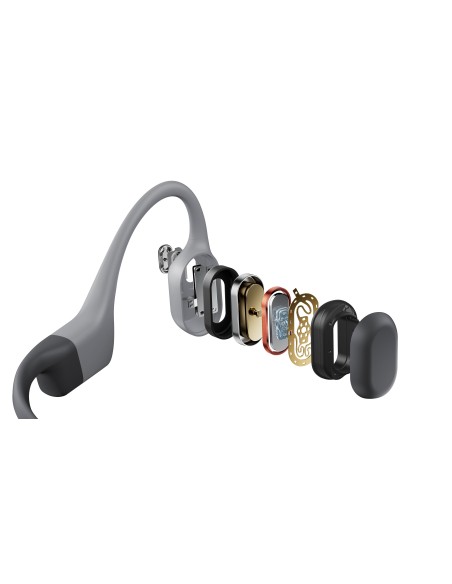 AURICULARES DEPORTIVOS SHOKZ OPENSWIM PRO EU GRIS   CONDUCCION OSEA   BLUETOOTH 5.4   MP3 32GB   9 HORAS AUTONOMIA   IP68   SUME