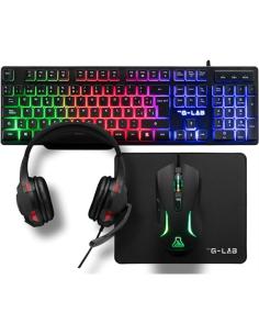 KIT GAMING THE G-LAB COMBO SULFUR / TECLADO + RATON + ALFOMBRILLA + AURICULARES NEGRO / RGB / USB - JACK / PN: COMBO-SULFUR/SP