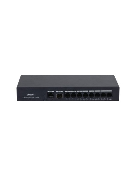 SWITCH POE 8 PUERTOS GIGABIT 1RJ45 UPLINK GIGABIT 1SFP 65W NO GESTIONABLE