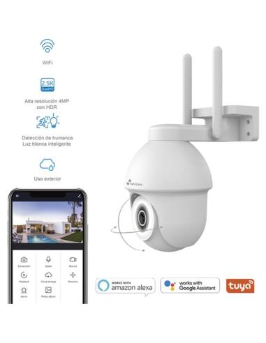CAMARA VIGILANCIA NIVIAN EXTERIOR MOTORIZADA WIFI / 2.5K / DIA-NOCTURNA / MICROFONO - ALTAVOZ / DETECCION PRESENCIA / AUTOTRACKI