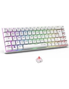 TECLADO GAMING THE G-LAB KEYZ TITANIUM W WL / BLANCO / INALAMBRICO WIRELESS / BLUETOOTH / USB / RGB / MECANICO / COMPACTO / COMP