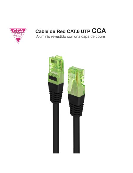 Nanocable Cable RJ45 Cat.6 UTP CCA 7 m Negro