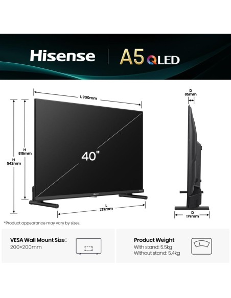 Hisense 40A5Q TV 40" FHD QLED SMART TV DOLBYATMOS