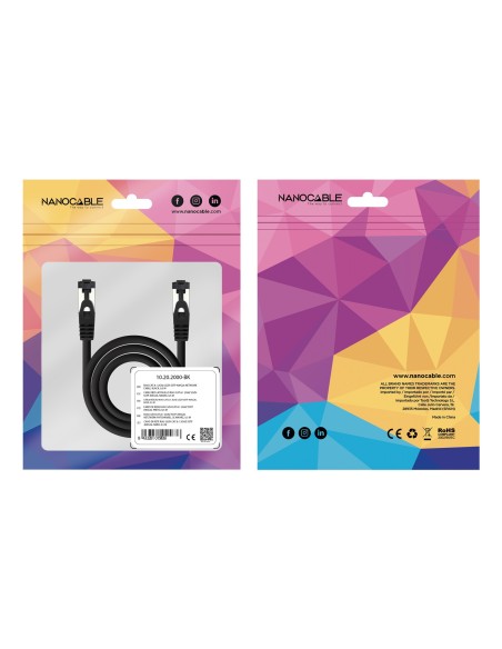 Nanocable Cable red Cat. 8.1 2GHZ SSTP Negro 3m