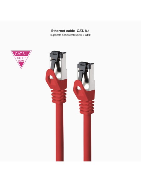 Nanocable Cable red Cat. 8.1 2GHZ SSTP Rojo 2m