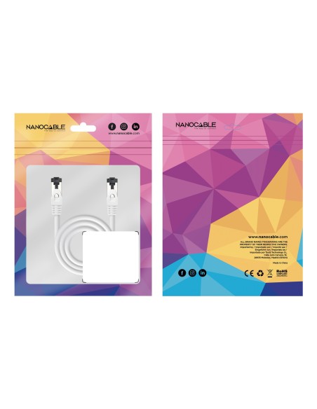Nanocable Cable red Cat. 8.1 2GHZ SSTP Blanco 1m