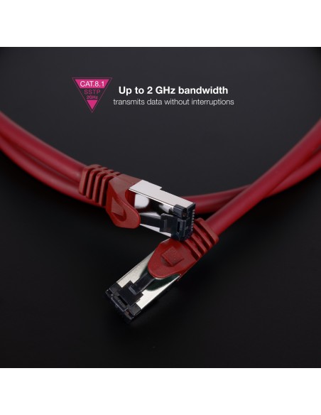 Nanocable Cable red Cat. 8.1 2GHZ SSTP Rojo 1m