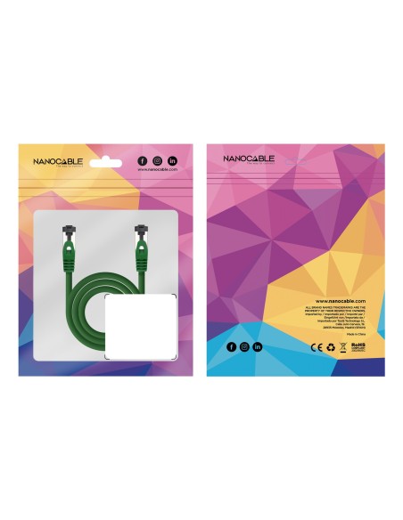 Nanocable Cable red Cat. 8.1 2GHZ SSTP Verde 0,25m