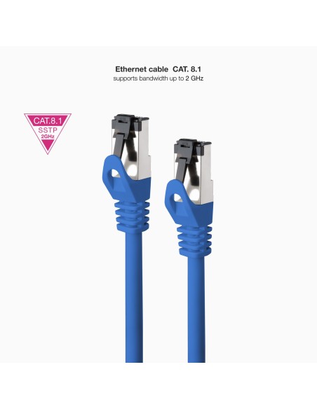 Nanocable Cable red Cat. 8.1 2GHZ SSTP Azul 0,25m