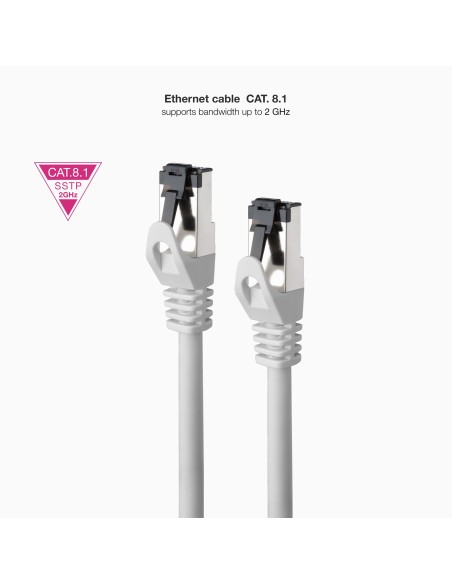 Nanocable Cable red Cat. 8.1 2GHZ SSTP Gris 0,30m
