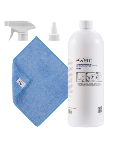 EWENT KIT DE LIMPIEZA DE PANTALLAS 1000ML CON PAÃ?O MICROFIBRA 30X30CM