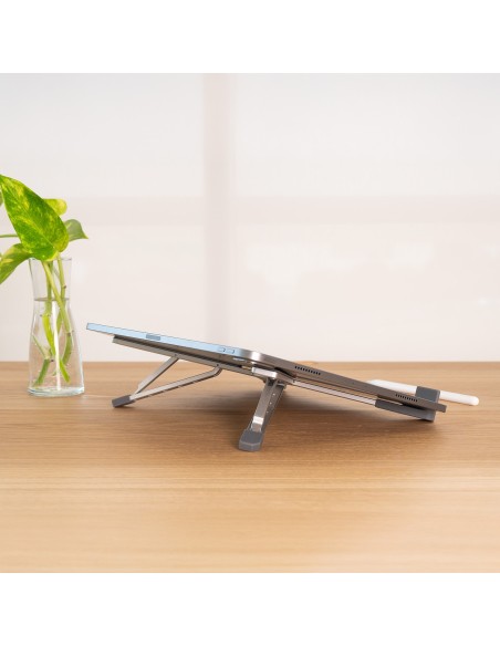 SOPORTE ELEVADOR ALUM. PLEGABLE PORTÃTILES, PLATA