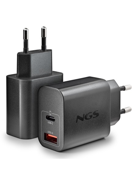 NGS CARGADOR GAN ULTRARAPIDO 30W USB-C+ USB-A