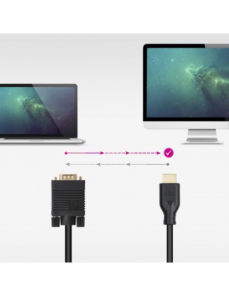 Nanocable Cable Conversor VGA a HDMI M-M 1,8 m