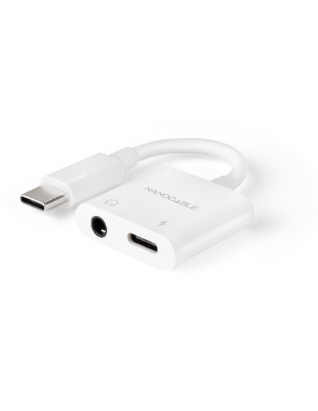 Nanocable Adaptador USB-C a Jack+USB-C H PD 60W
