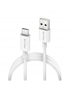 NGS CABLE CARGA RAPIDA USB-A A USB-C 1M BLANCO