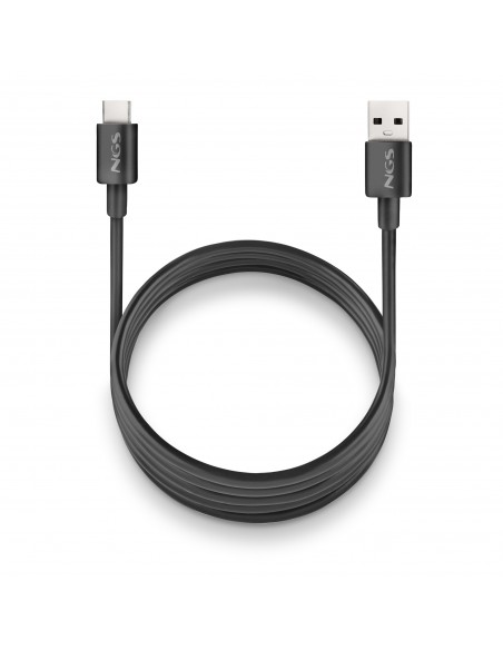 NGS CABLE CARGA RAPIDA USB-A A USB-C 1M NEGRO