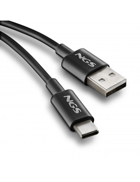 NGS CABLE CARGA RAPIDA USB-A A USB-C 1M NEGRO