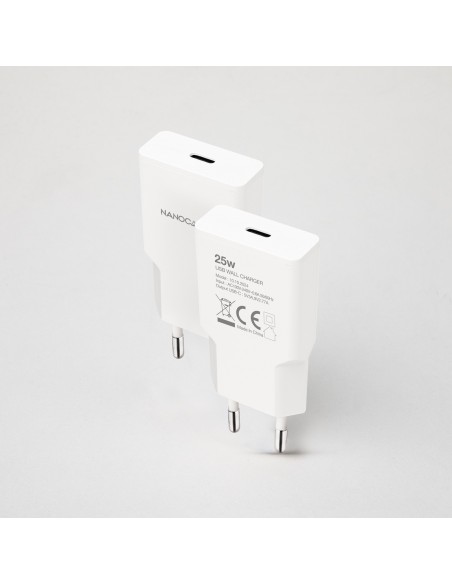 Nanocable Cargador USB-C PD 25W Blanco