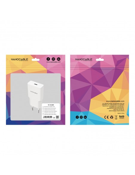 Nanocable Cargador USB-C PD 25W Blanco