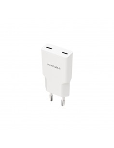Nanocable Cargador 2xUSB-C PD 30W Blanco
