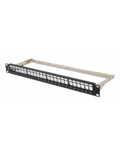 PATCH PANEL LANBERG 24 PUERTOS 1U RACK 19" FTP PARA MODULOS KEYSTONE NEGRO