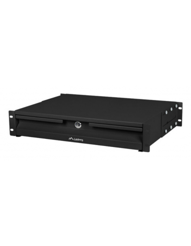 CAJON PARA RACK 19" 2U 483X360MM HASTA 90KG NEGRO CIERRE FRONTAL